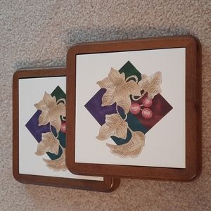 VTG Old Salem Bob Timberlake Collection Wall Hanging Trivets Pair